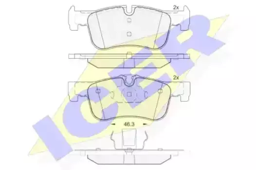 Тормозные колодки дисковые передняя ось ICER 182063