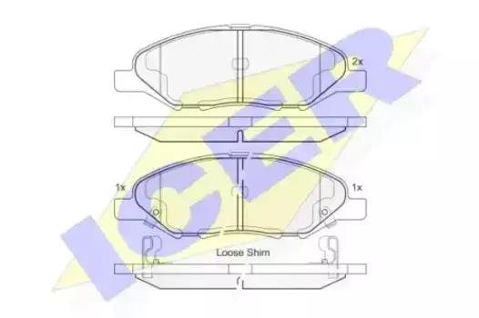 Тормозные колодки дисковые передняя ось ICER 182074