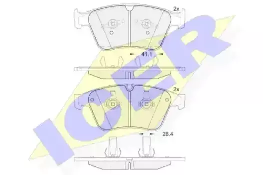 Тормозные колодки дисковые передняя ось ICER 182085