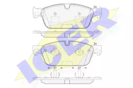 Тормозные колодки дисковые передняя ось ICER 182104