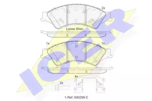 Тормозные колодки дисковые передняя ось ICER 182109