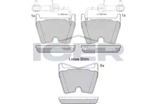 Тормозные колодки дисковые передняя ось ICER 182113-202