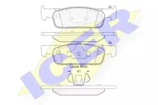 Тормозные колодки дисковые передняя ось ICER 182115