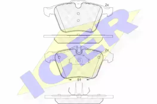 Тормозные колодки дисковые передняя ось ICER 182149