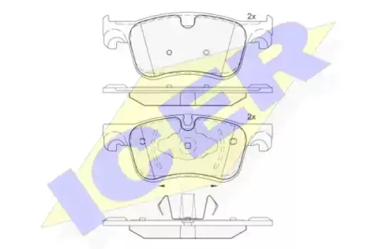 Тормозные колодки дисковые передняя ось ICER 182158