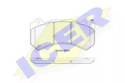 Тормозные колодки дисковые передняя ось ICER 182164