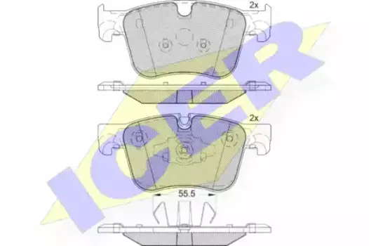 Тормозные колодки дисковые передняя ось ICER 182166-203