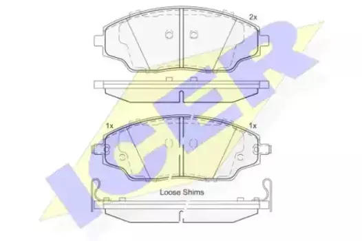 Тормозные колодки дисковые передняя ось ICER 182167