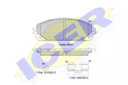 Тормозные колодки дисковые передняя ось ICER 182177