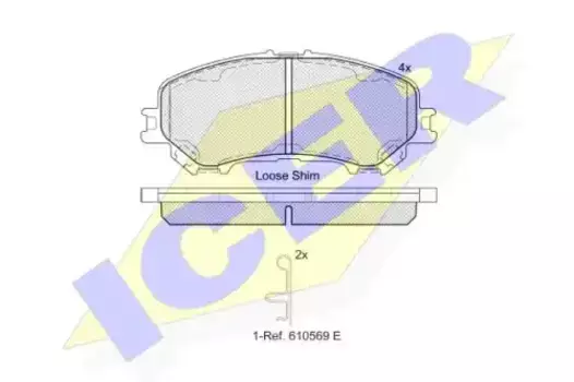 Тормозные колодки дисковые передняя ось ICER 182181