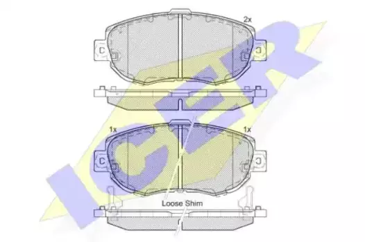 Тормозные колодки дисковые передняя ось ICER 182203