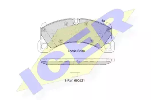 Тормозные колодки дисковые передняя ось ICER 182206