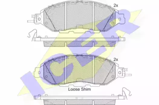 Тормозные колодки дисковые передняя ось ICER 182234