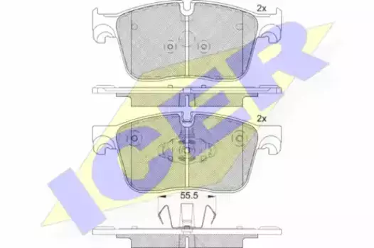 Тормозные колодки дисковые передняя ось ICER 182238