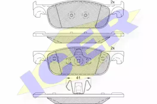 Тормозные колодки дисковые передняя ось ICER 182274