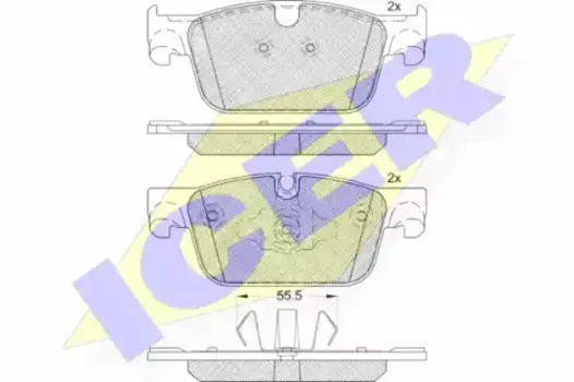 Тормозные колодки дисковые передняя ось ICER 182276