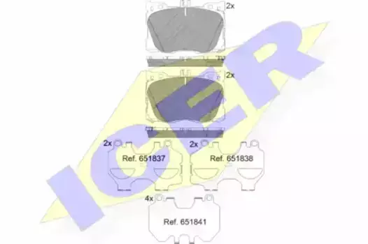 Тормозные колодки дисковые передняя ось ICER 182282