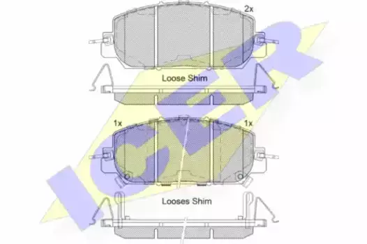 Тормозные колодки дисковые передняя ось ICER 182322