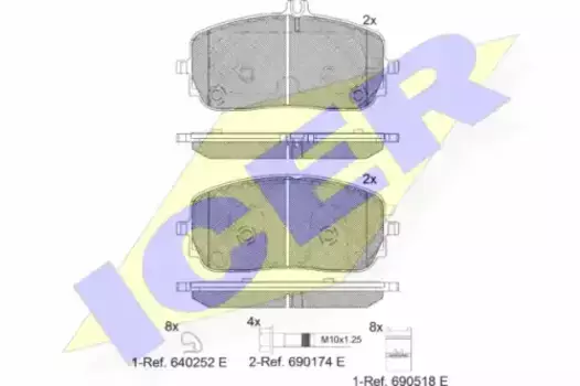 Тормозные колодки дисковые передняя ось ICER 182331