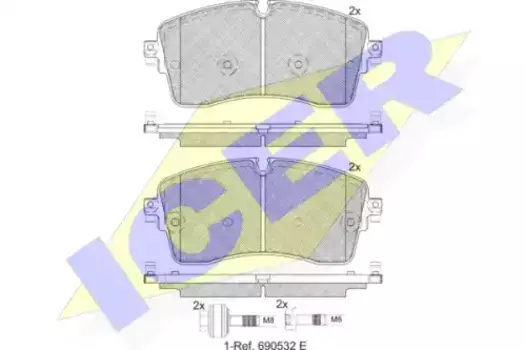 Тормозные колодки дисковые передняя ось ICER 182335-200