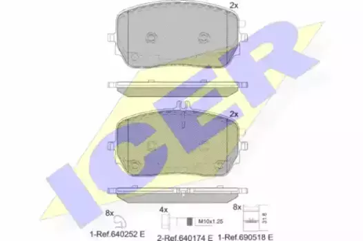Тормозные колодки дисковые передняя ось ICER 182365