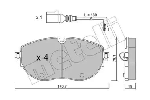 Тормозные колодки дисковые передняя ось METELLI 22-1322-0