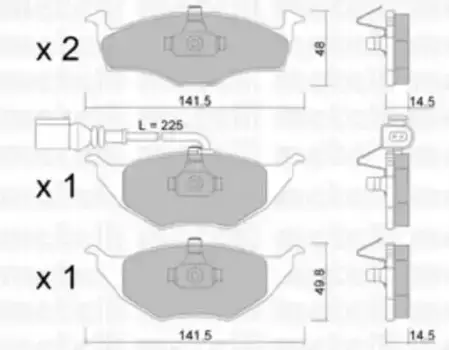 Тормозные колодки дисковые передняя ось METELLI 22-0345-1