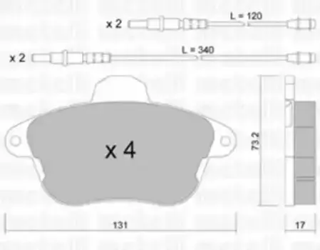Тормозные колодки дисковые передняя ось METELLI 22-0184-0