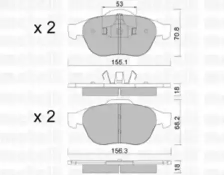 Тормозные колодки дисковые передняя ось METELLI 22-0336-0