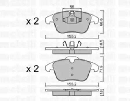 Тормозные колодки дисковые передняя ось METELLI 22-0675-5