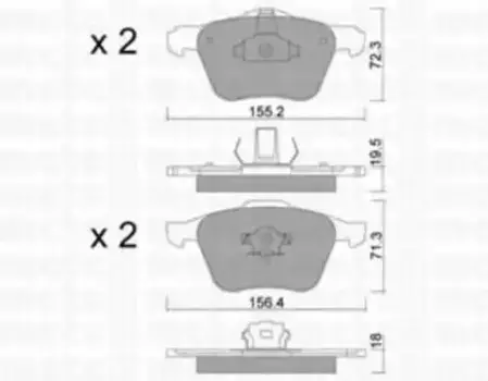 Тормозные колодки дисковые передняя ось METELLI 22-0833-0