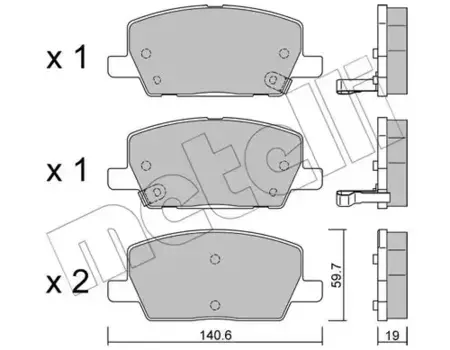 Тормозные колодки дисковые передняя ось METELLI 22-1212-0
