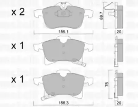 Тормозные колодки дисковые передняя ось METELLI 22-0539-0