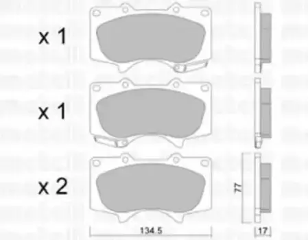 Тормозные колодки дисковые передняя ось METELLI 22-0454-0