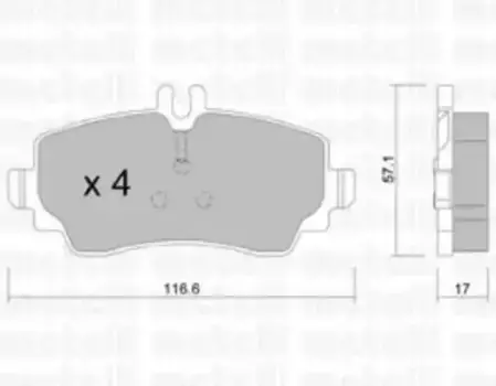 Тормозные колодки дисковые передняя ось METELLI 22-0310-0