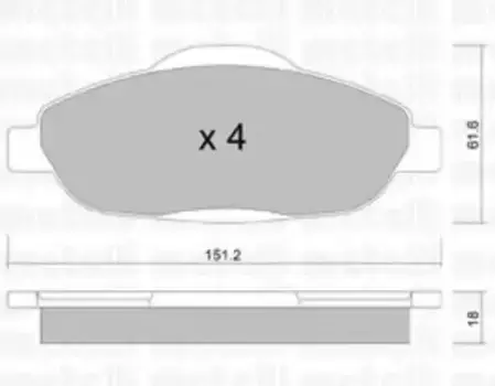 Тормозные колодки дисковые передняя ось METELLI 22-0804-0