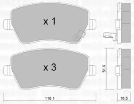 Тормозные колодки дисковые передняя ось METELLI 22-0485-1