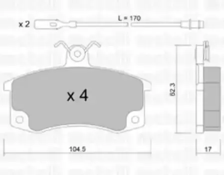 Тормозные колодки дисковые передняя ось METELLI 22-0062-1