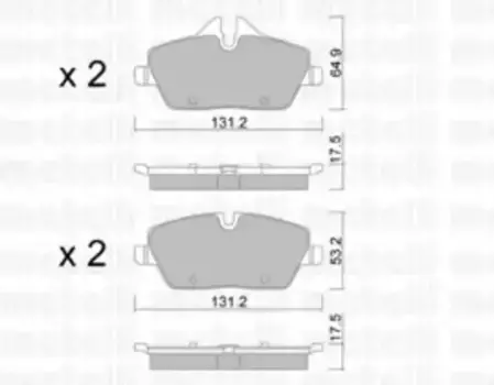 Тормозные колодки дисковые передняя ось METELLI 22-0664-0