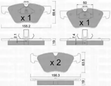 Тормозные колодки дисковые передняя ось METELLI 22-0252-1