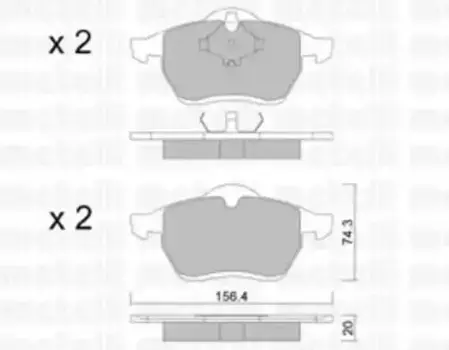 Тормозные колодки дисковые передняя ось METELLI 22-0279-0
