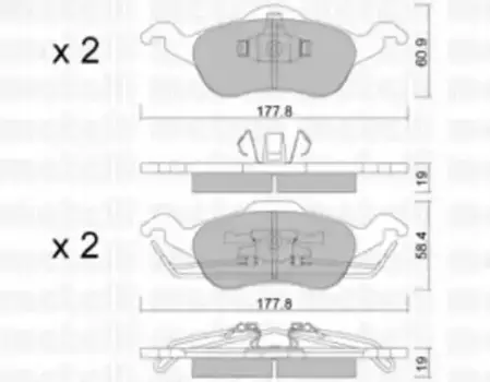 Тормозные колодки дисковые передняя ось METELLI 22-0291-0