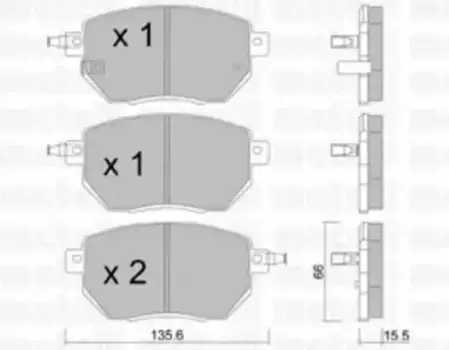Тормозные колодки дисковые передняя ось METELLI 22-0741-0