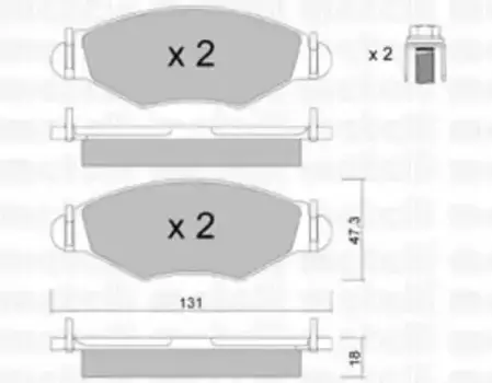 Тормозные колодки дисковые передняя ось METELLI 22-0254-0