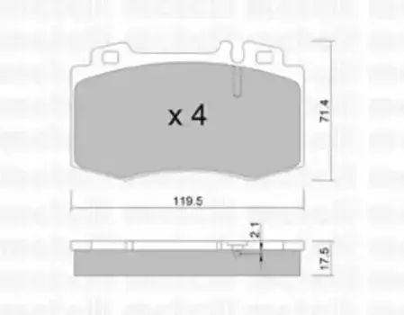 Тормозные колодки дисковые передняя ось METELLI 22-0563-0