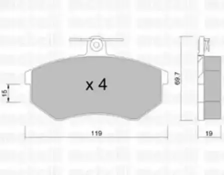 Тормозные колодки дисковые передняя ось METELLI 22-0148-0