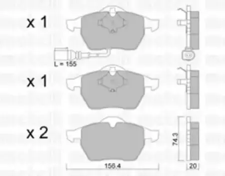 Тормозные колодки дисковые передняя ось METELLI 22-0181-4