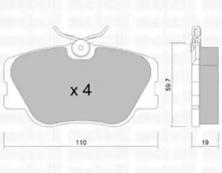 Тормозные колодки дисковые передняя ось METELLI 22-0061-0