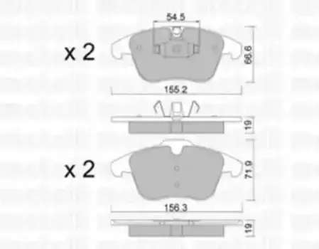 Тормозные колодки дисковые передняя ось METELLI 22-0675-4