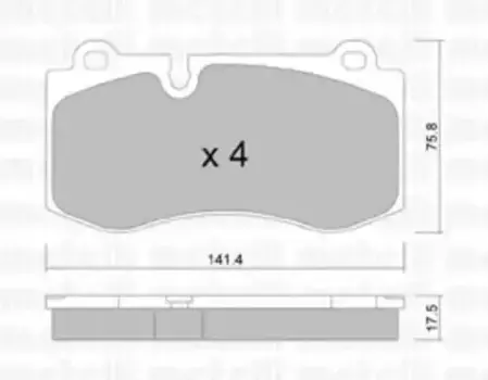 Тормозные колодки дисковые передняя ось METELLI 22-0669-0